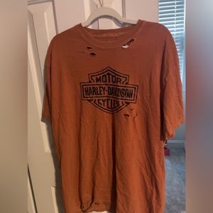 harley davidson burnt orange oversized tee